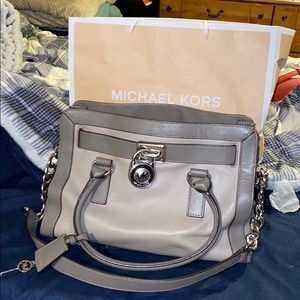 Gray Michael Kors purse